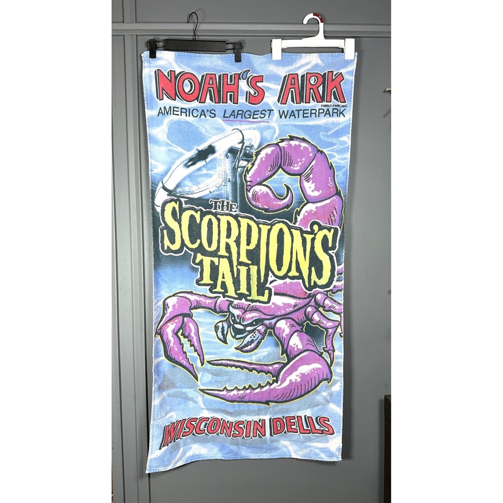 Vintage Noah's Ark‎ Beach towel Scorpions Tail Amusement Waterpark Towel